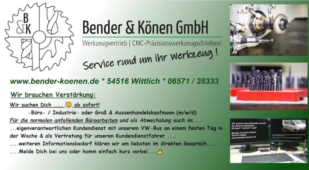 Stellenanzeige Bender & Könen GmbH / Wir suchen einen Kaufmann m/w/d auch für den Kundendienst!